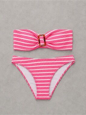 Miketai Womens Bikini Set 2 Piece Textured Cheeky Bikini - Size Large Swimsuit